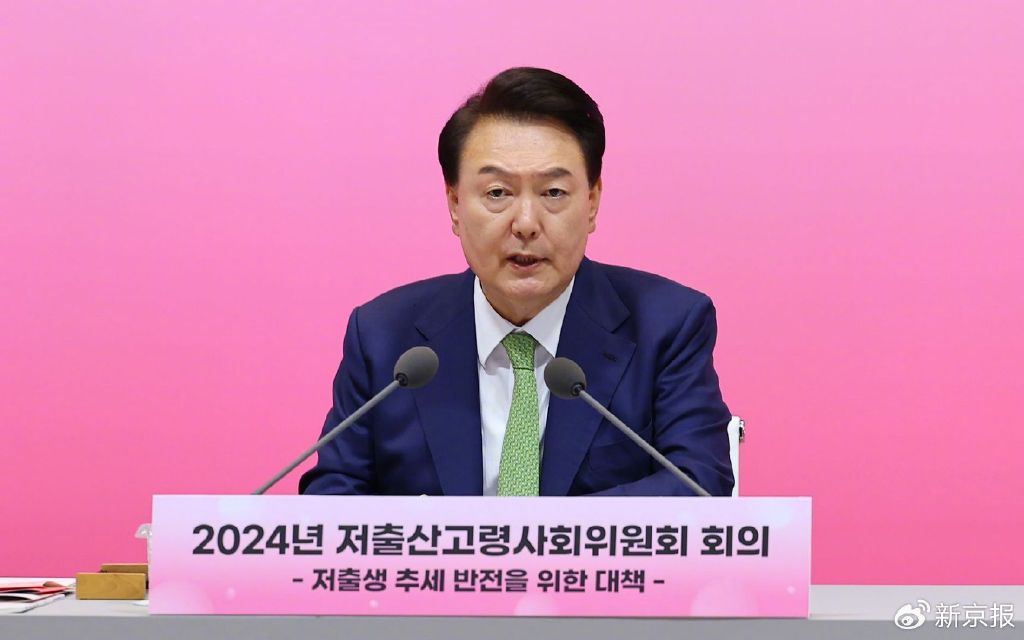 当地时间2024年6月19日，韩国城南市，韩国总统尹锡悦出席“2024年低生育老龄社会委员会会议”。图/IC photo