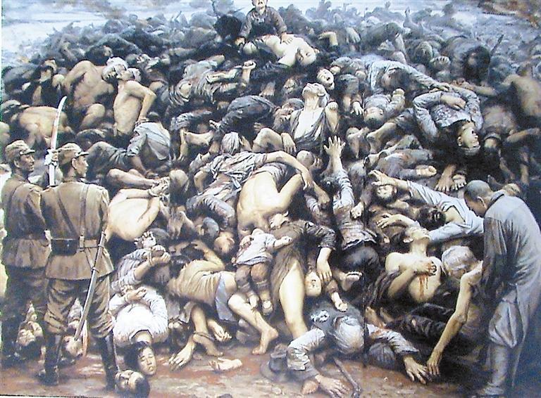 南京大屠杀(油画)李自健 作