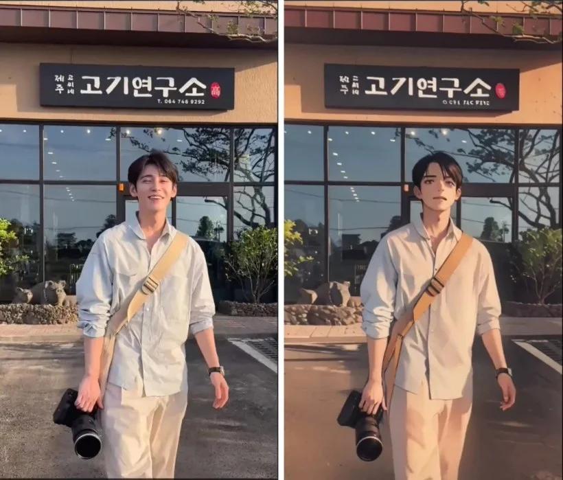 ▲ 左为原视频、右为风格化视频