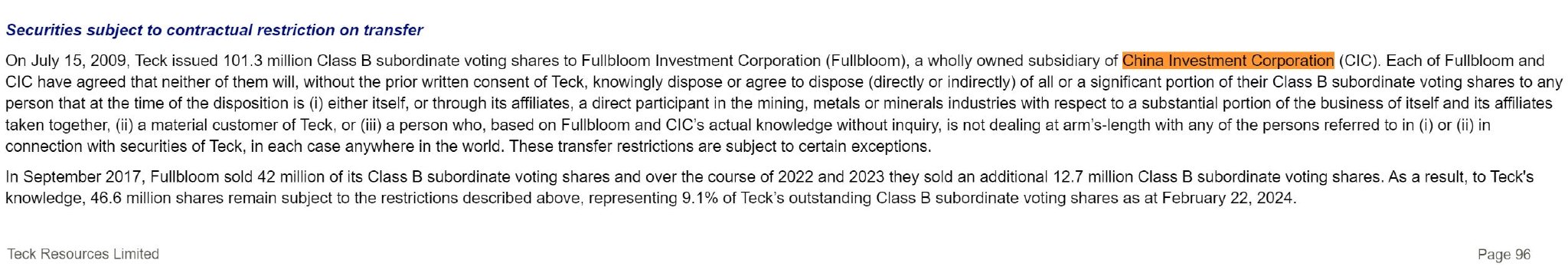 （来源：泰克资源年报）