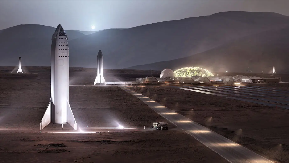SpaceX的火星基地阿尔法效果图