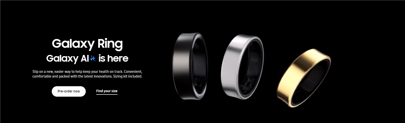 Galaxy Ring搭载了AI功能。 图片来源：三星官网截图