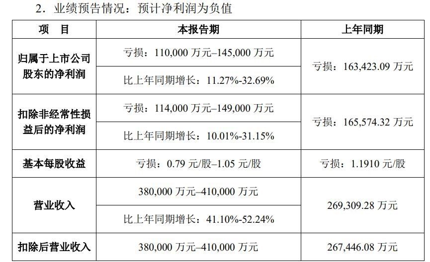 （截图自《维信诺科技股份有限公司2024年半年度业绩预告》）