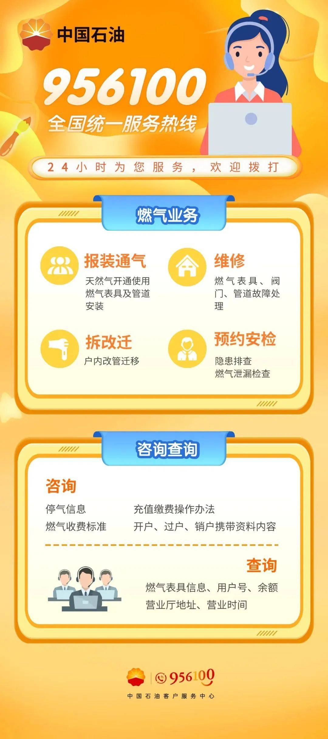956100!大庆燃气公司客服热线变更