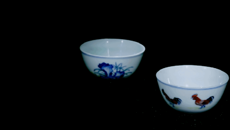 △ 清雍正雪溪草堂珍赏款斗彩鸡缸杯，图片来源：《天工开物 古法制造传习之旅》