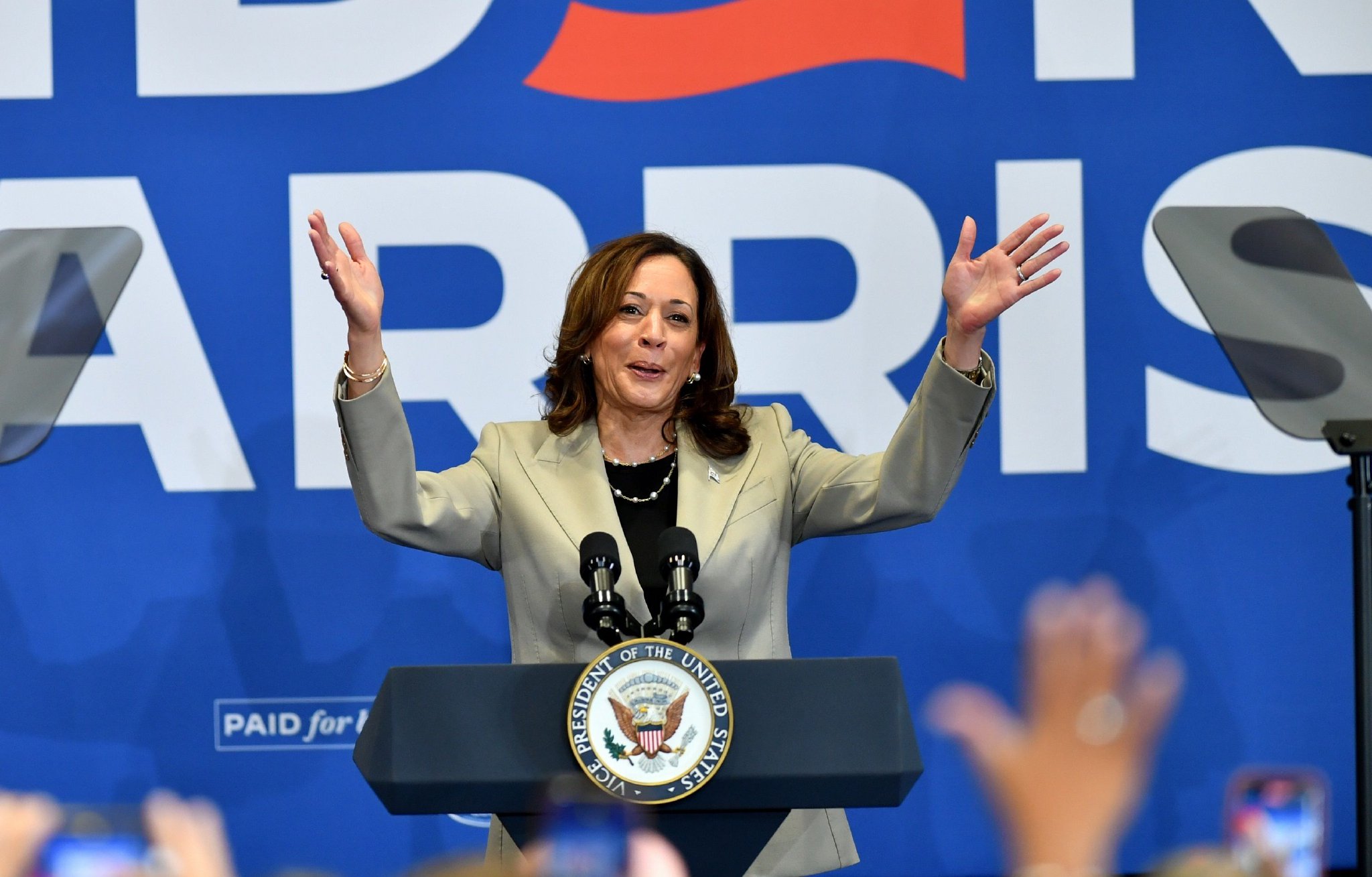 美国副总统哈里斯.(图片来源:视觉中国)