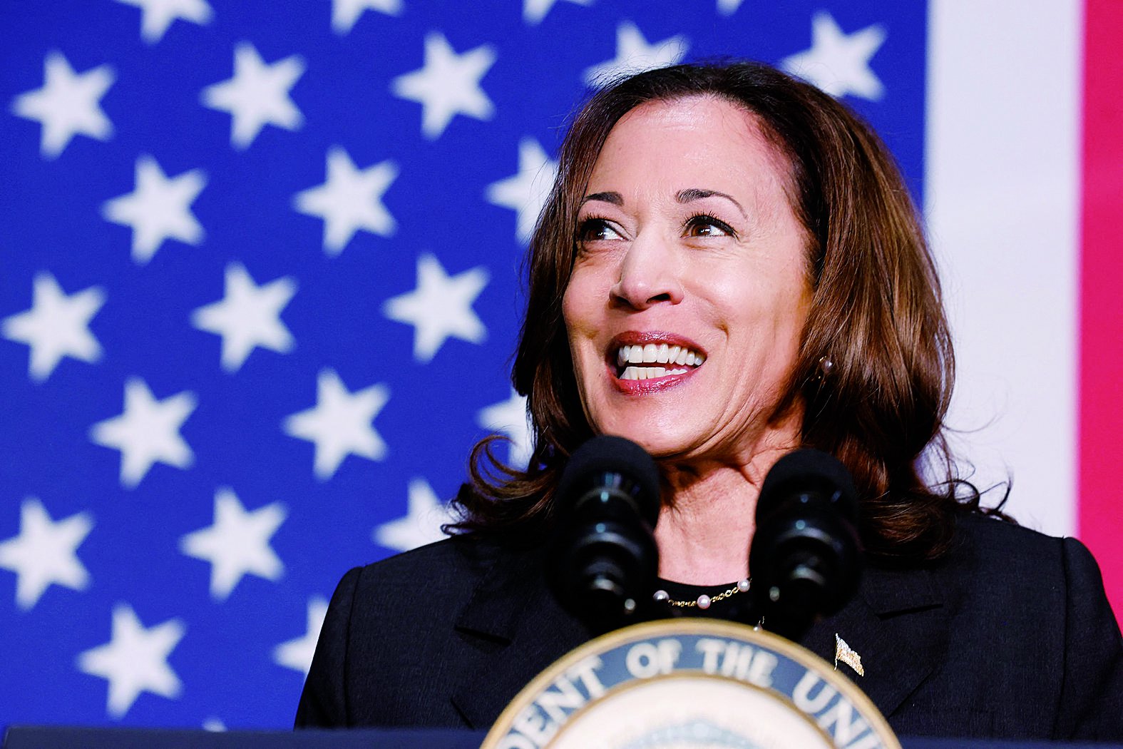 7月17日,美国副总统哈里斯在密歇根州波蒂奇发表讲话.新华社发