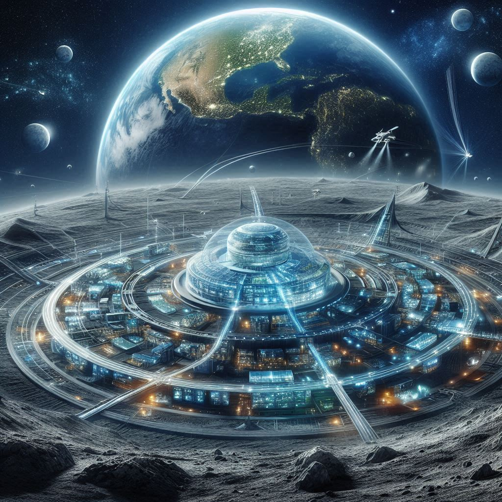 未来月球基地想象图丨图片由 ai 生成