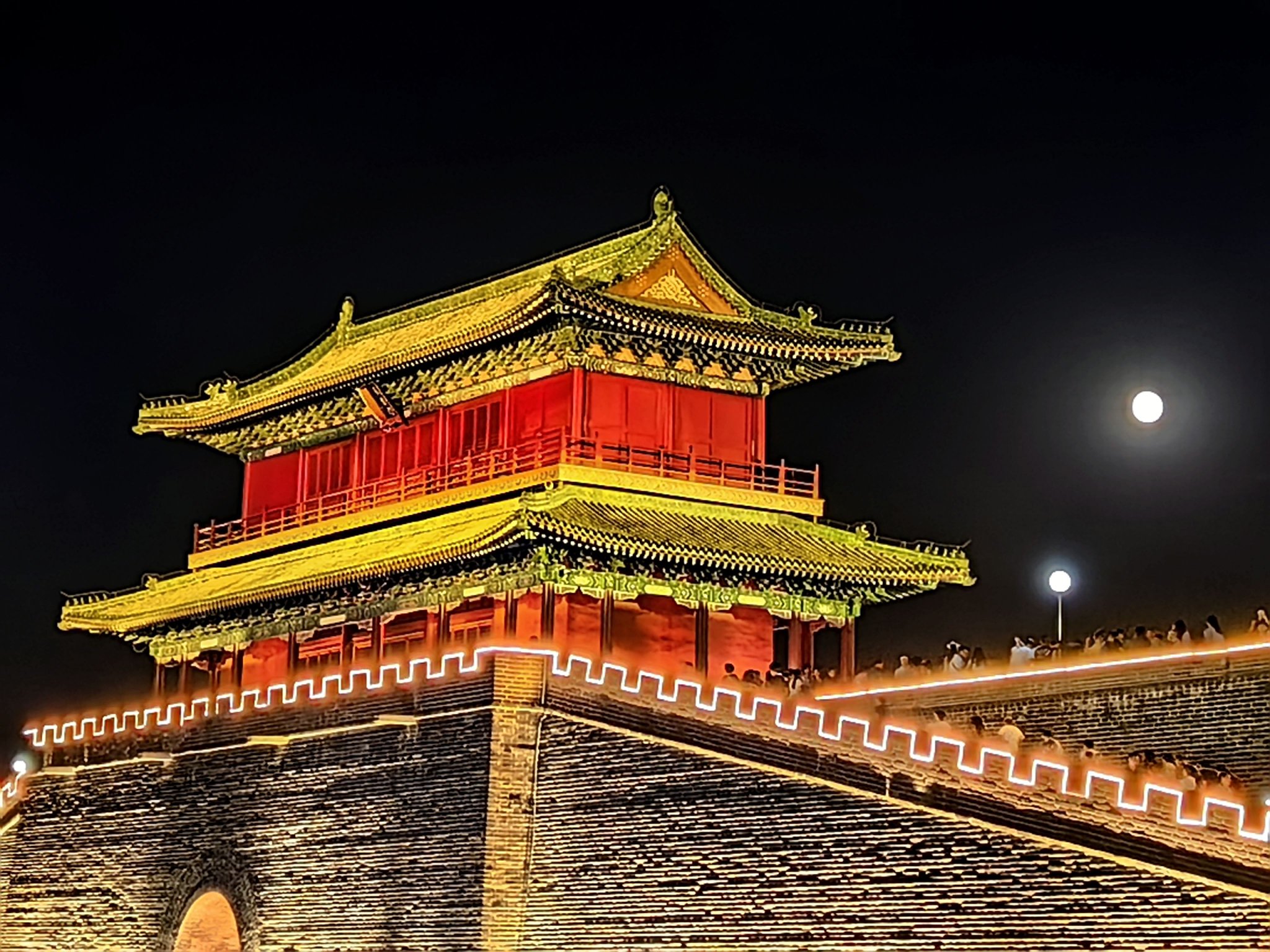 正定南城门夜景(7月20日摄).新华社记者周凯摄