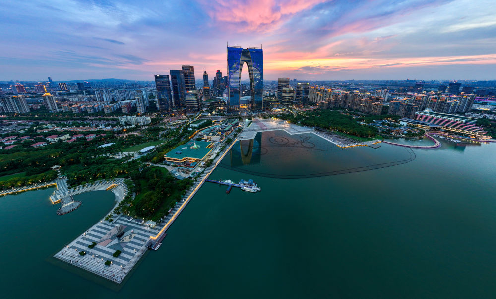 苏州工业园区(无人机照片,2023年7月3日摄)。新华社记者 李博 摄