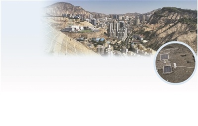 图为兰州市一处山区城镇滑坡防治工程。 殷跃平供图 图为我国自主研发的位移器裂缝器。 殷跃平供图