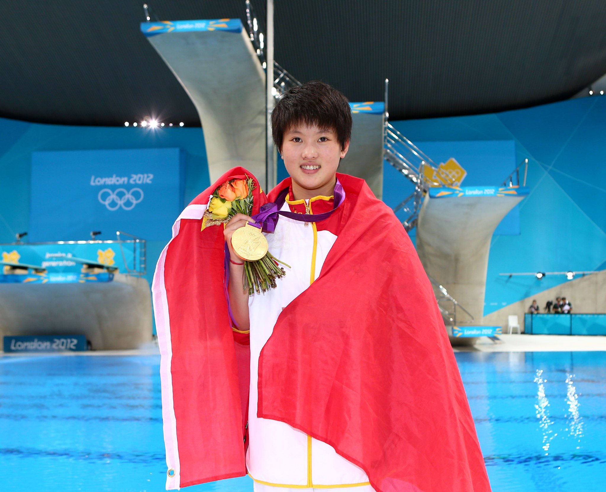 2012年8月9日,中国选手陈若琳在伦敦奥运会女子10米跳台决赛中摘得