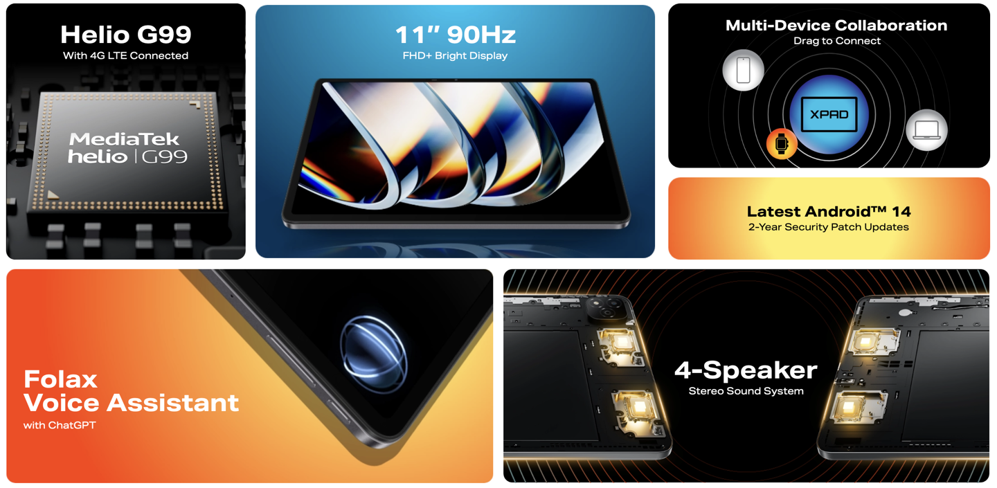 传音 Infinix 首款平板“XPAD”发布:11 英寸 1080P 90Hz 屏、联发科 Helio G99 处理器|传音|联发科|华为 ...