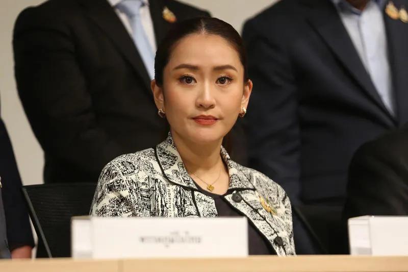 8月15日,为泰党党魁佩通坦·钦那瓦在泰国曼谷出席新闻发布会(来源