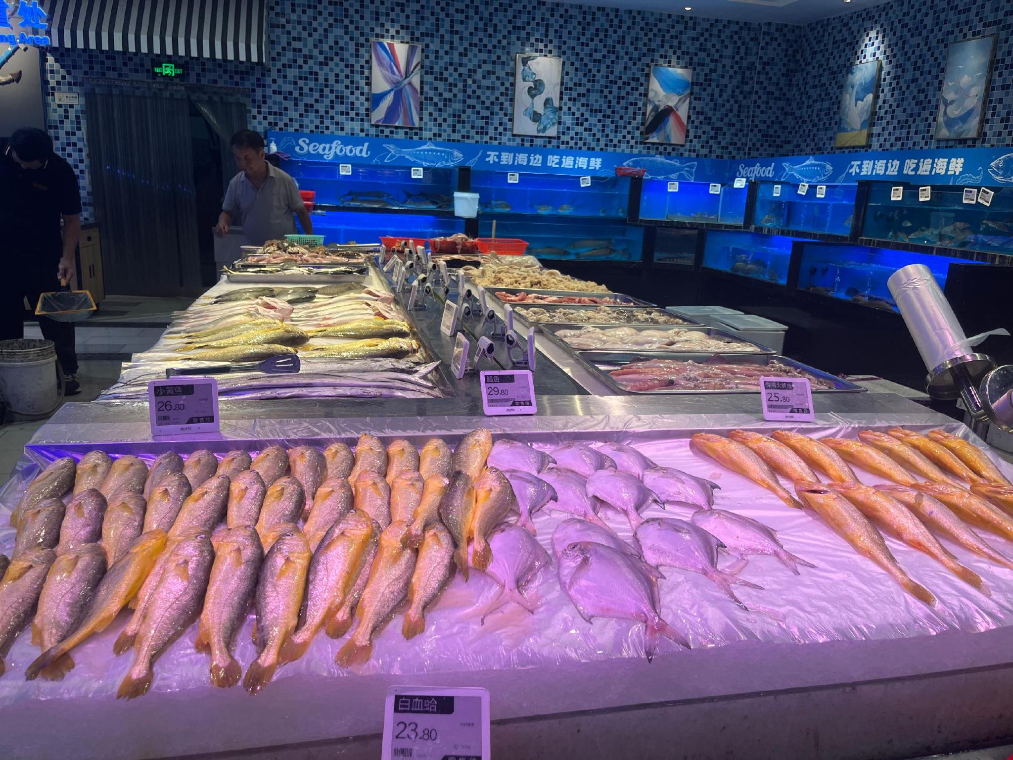 快乐购超市的海鲜摊位.邓帆慧&nbsp;摄