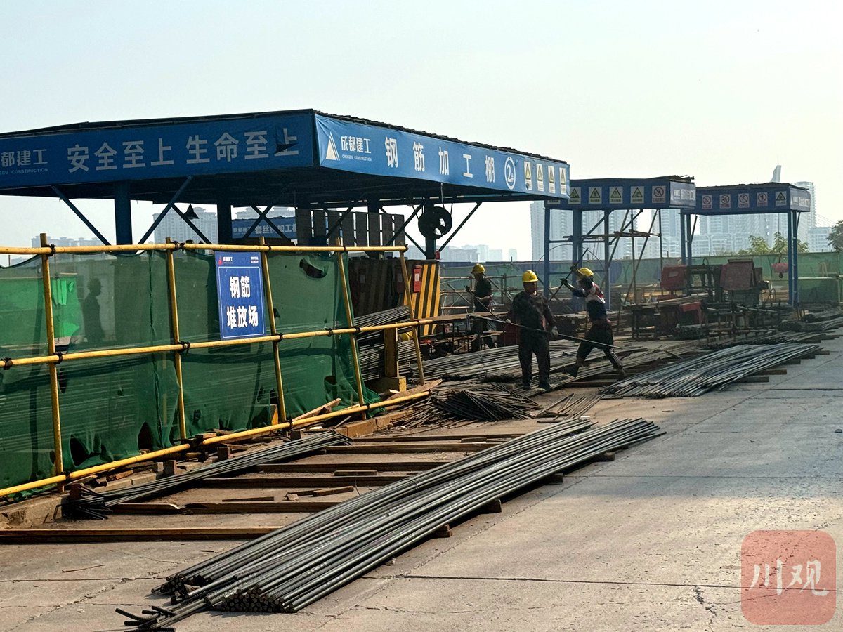 杨志龙和工友在户外搬钢筋.杜杰 摄