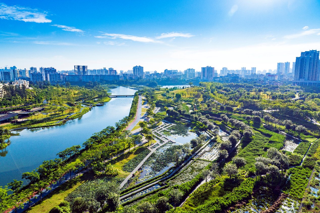 图片说明：海南省海口市美舍河通过生态化的设计将灰色基础设施改造成富有韧性的绿色基础设施。（采访对象供图）
