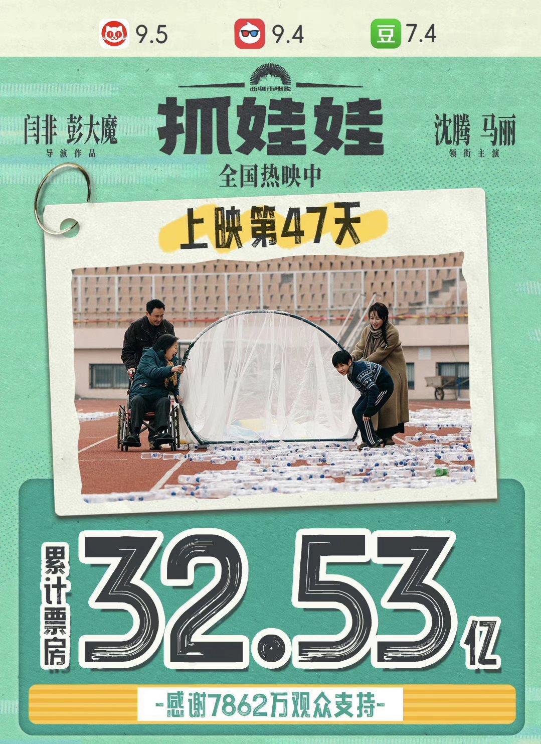 《抓娃娃》影片票房海报。来自《抓娃娃》电影官方微博