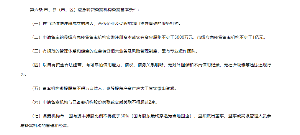 《山东省企业应急转贷备案机构管理办法》部分截图