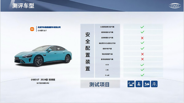 中保研首撞小米su7:碰撞工况0缺陷 安全碰撞测试3g