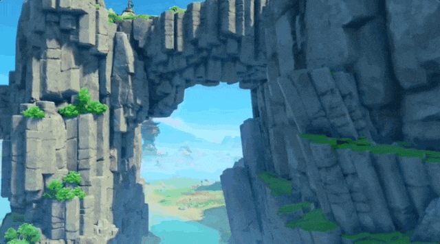 △游戏《原神》画面与景区实景联动