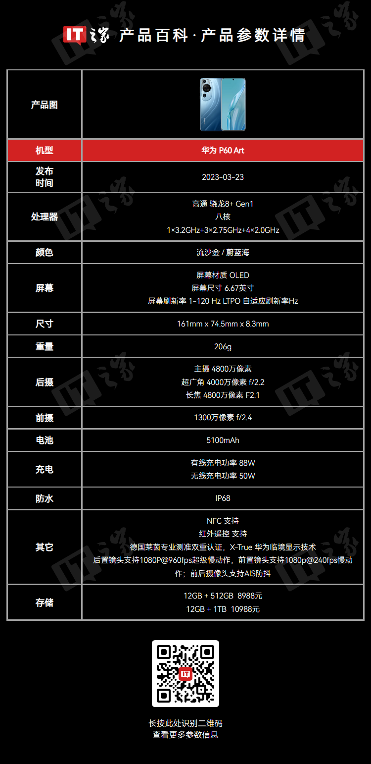 天猫【华为官方更正】华为 P60 Art 手机6499 元直达连气儿