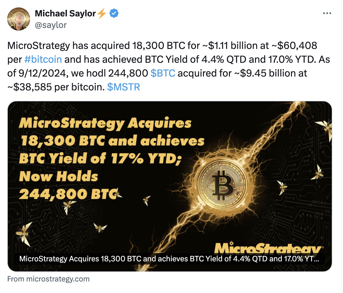 靠炒币赚钱？比特币“大户”MicroStrategy再加仓持币总价值达146亿美元