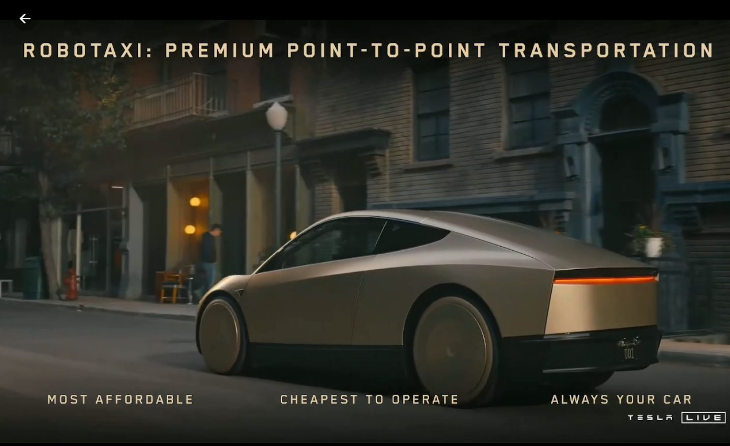 图片来源:Robotaxi发布会视频截图