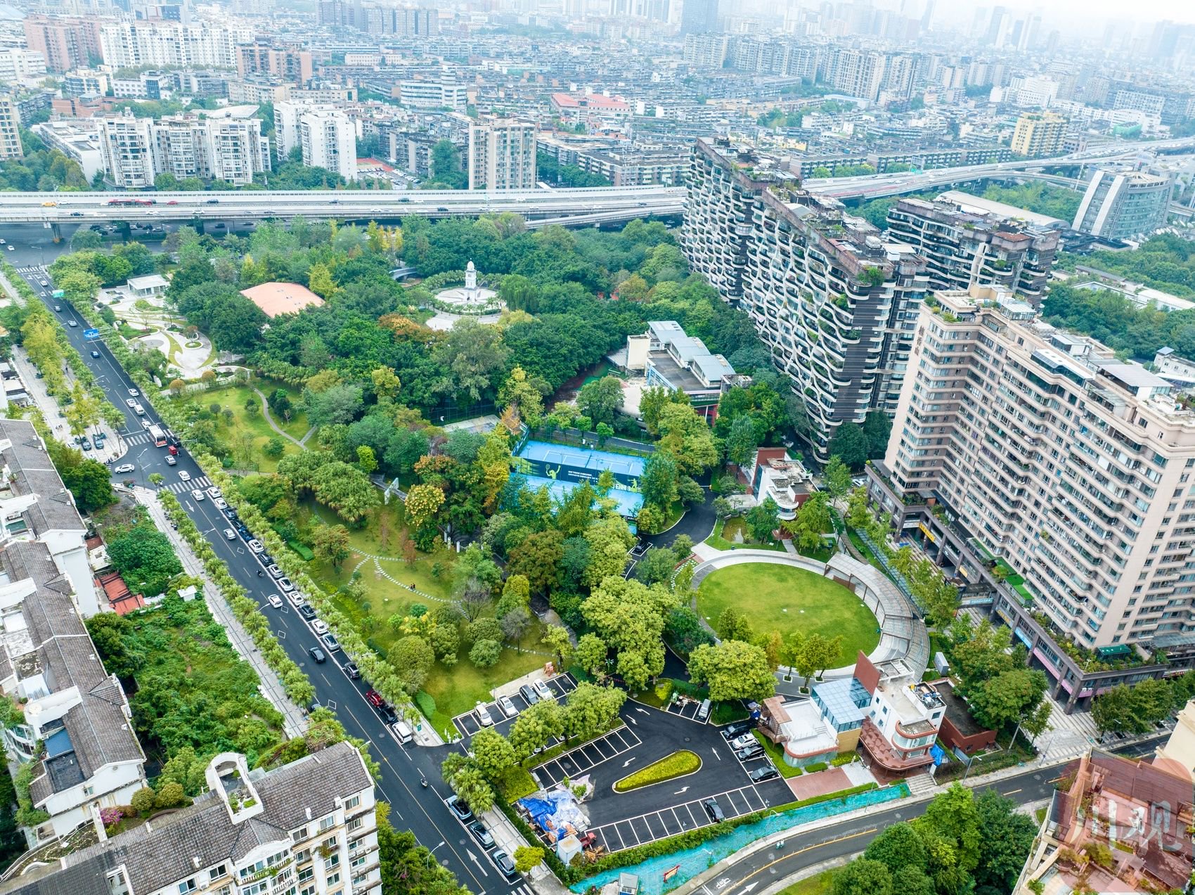 鸟瞰丽都公园