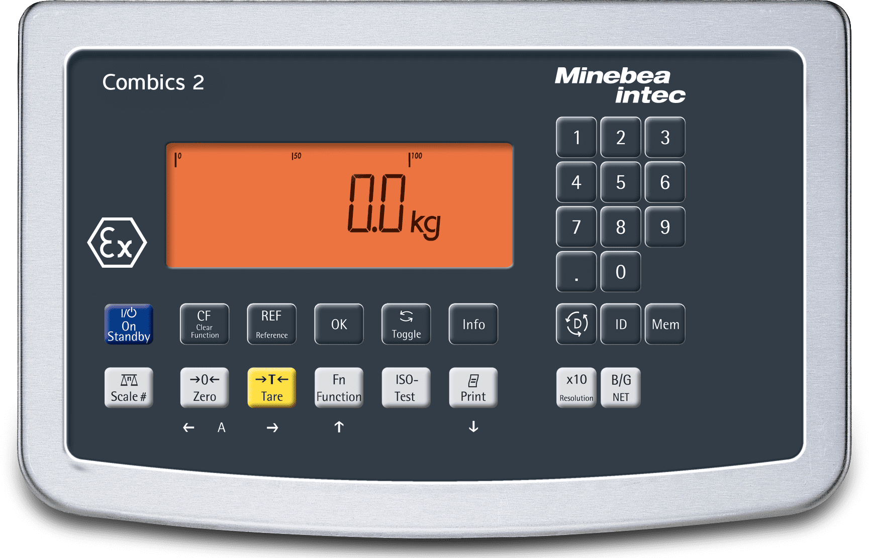 开机、称重、完成：Midrics®1 Ex显示器操作直观，拥有ATEX认证，可用于潜在爆炸区
