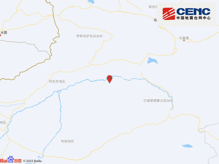 新疆巴音郭楞州尉犁县发生3.8级地震,震源深度19千米