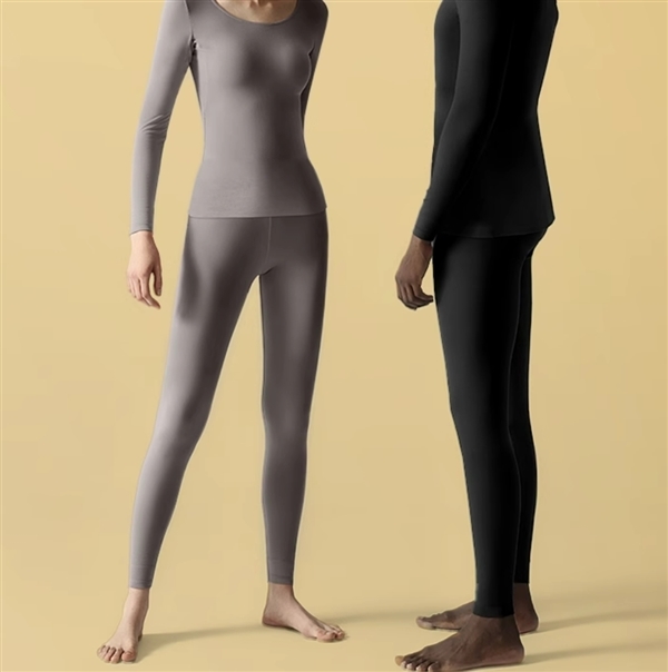 自带温感标 升温变色:猫人秘密抗菌保暖内衣套装59.9元抄底