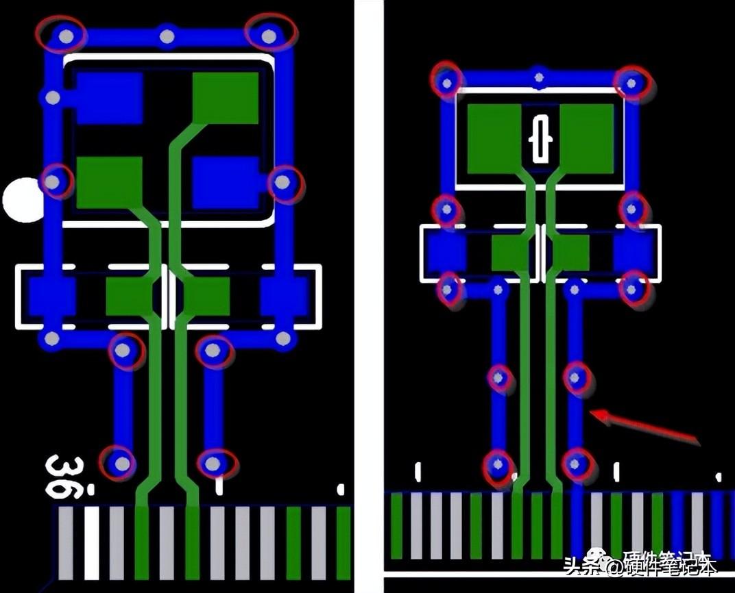 上述的是最基本和最常见的晶体电路设计，也有一些变形设计，如加串阻、测试点等，如下图,设计思路还是一致的：