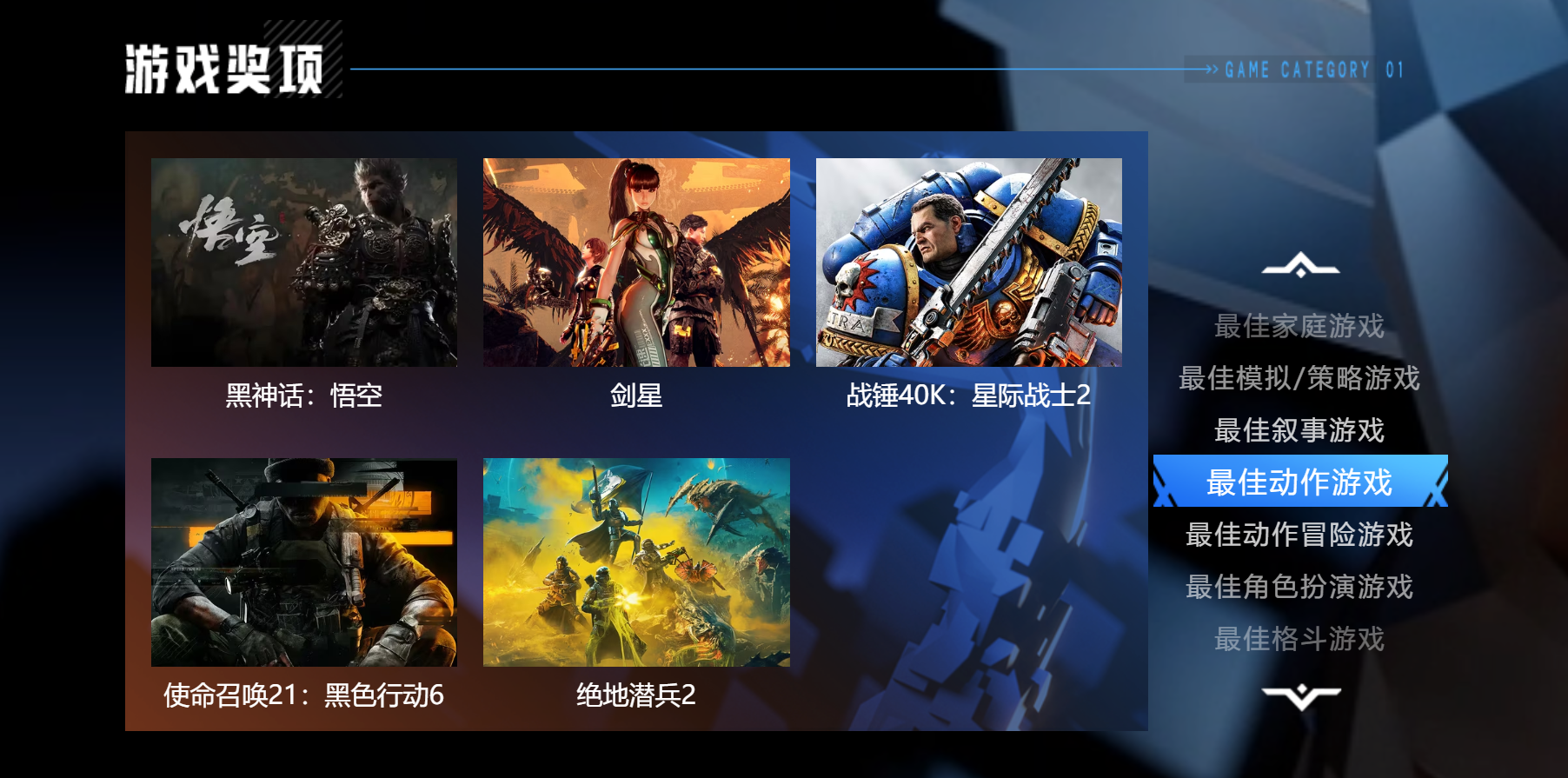 2024 TGA提名公布，黑悟空入选四个奖项提名