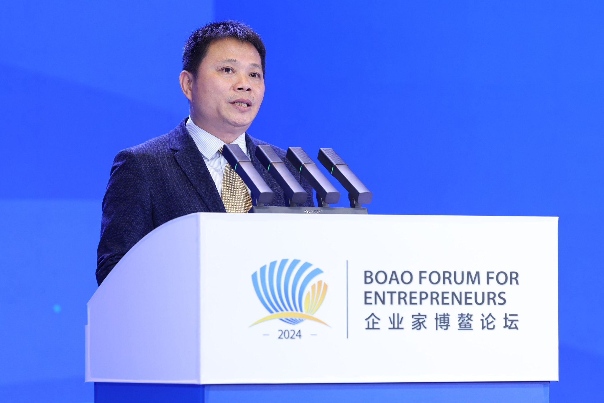 图为海南省澄迈县副县长王上明做推介