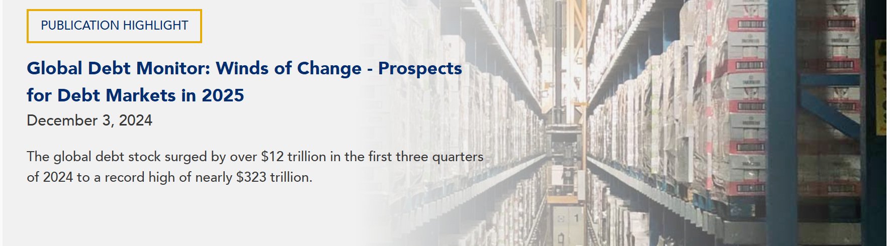 IIF警告：全球债务总额再创新高Q3创历史第三大季度增幅