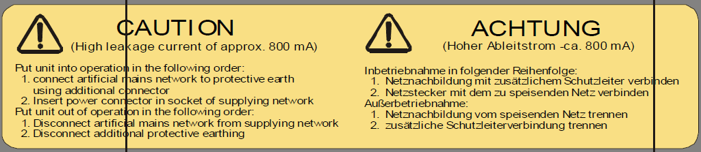 图 8 ENV216 漏电流警告说明