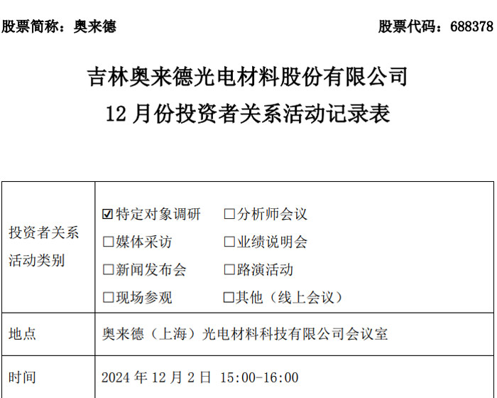 奥来德：OLED材料和蒸镀机设备助力打造自主可控产业链