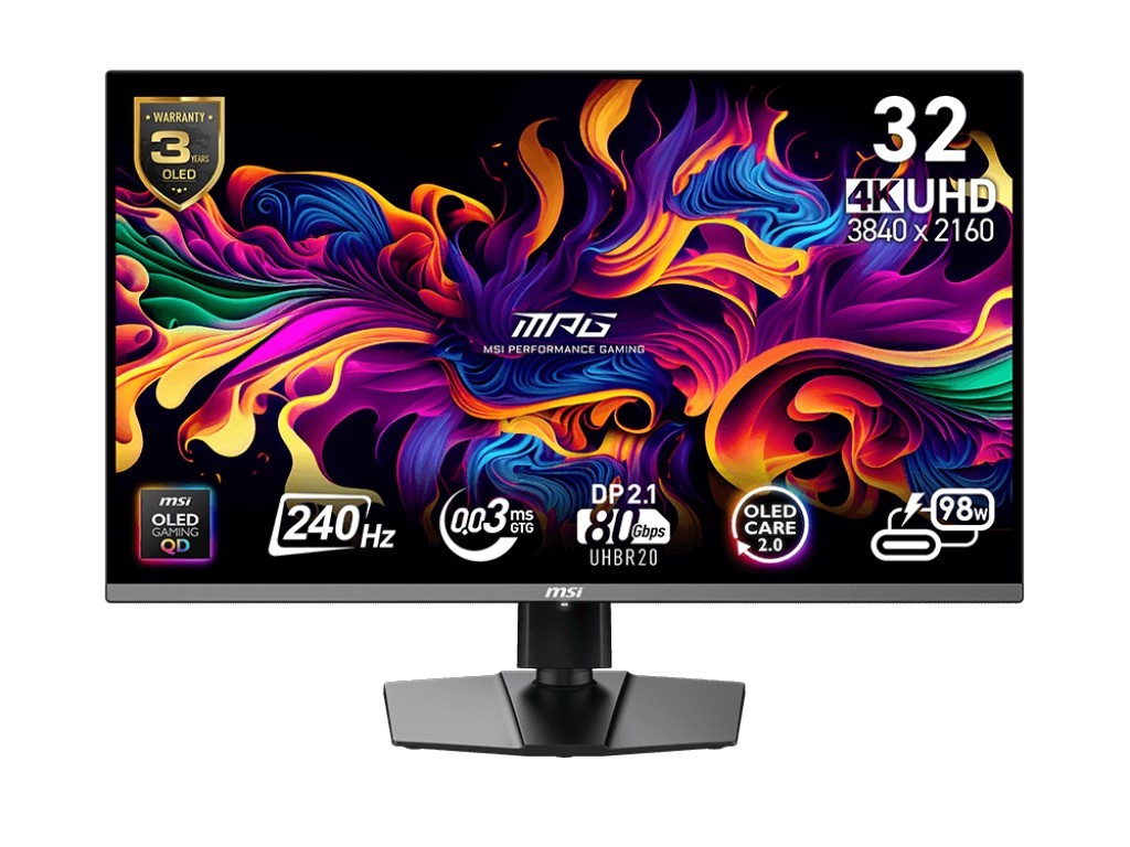 微星推出 31.5 英寸 QD-OLED 显示器 322URX：满血 DP 2.1，8499 元