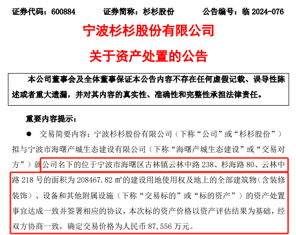 图片开首:杉杉股份公告