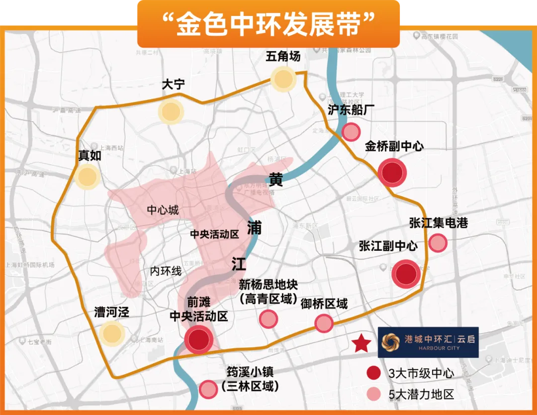 金色中环发展带区位默示图