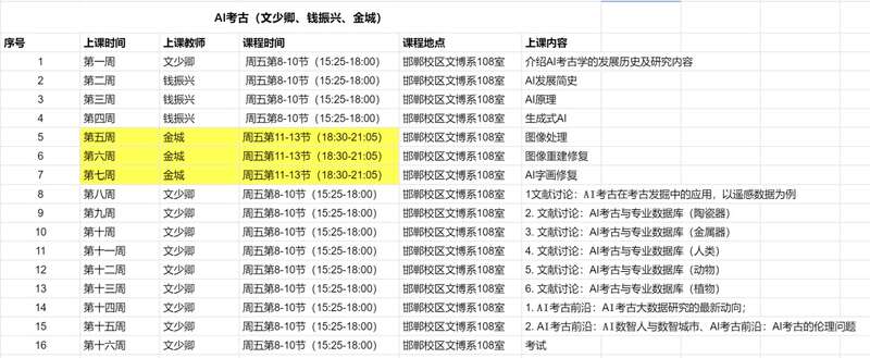 课程目录。受访者供图