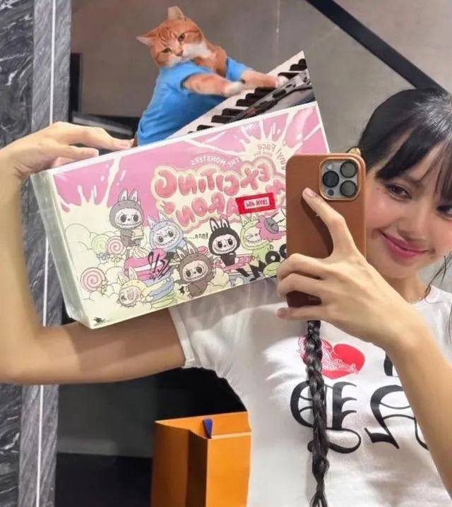 泰籍女星Lisa展示自己购买的泡泡玛特