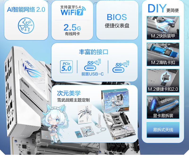 rog b850-A 吹雪 中国限定品 rog b850-A 吹雪 中国限定品 ROG