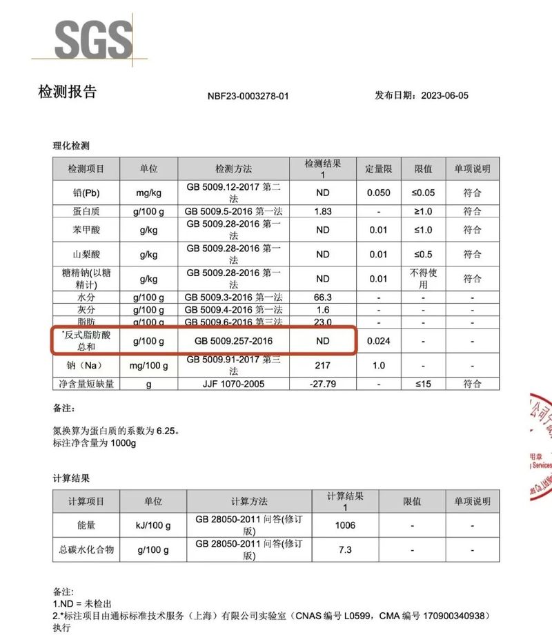 冰勃朗非氢化基底乳检测报告，图源霸王茶姬微信公众号