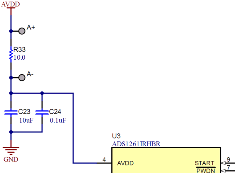 图 1. 使用 ADS1261 EVM 的瞬态电流测试电路。