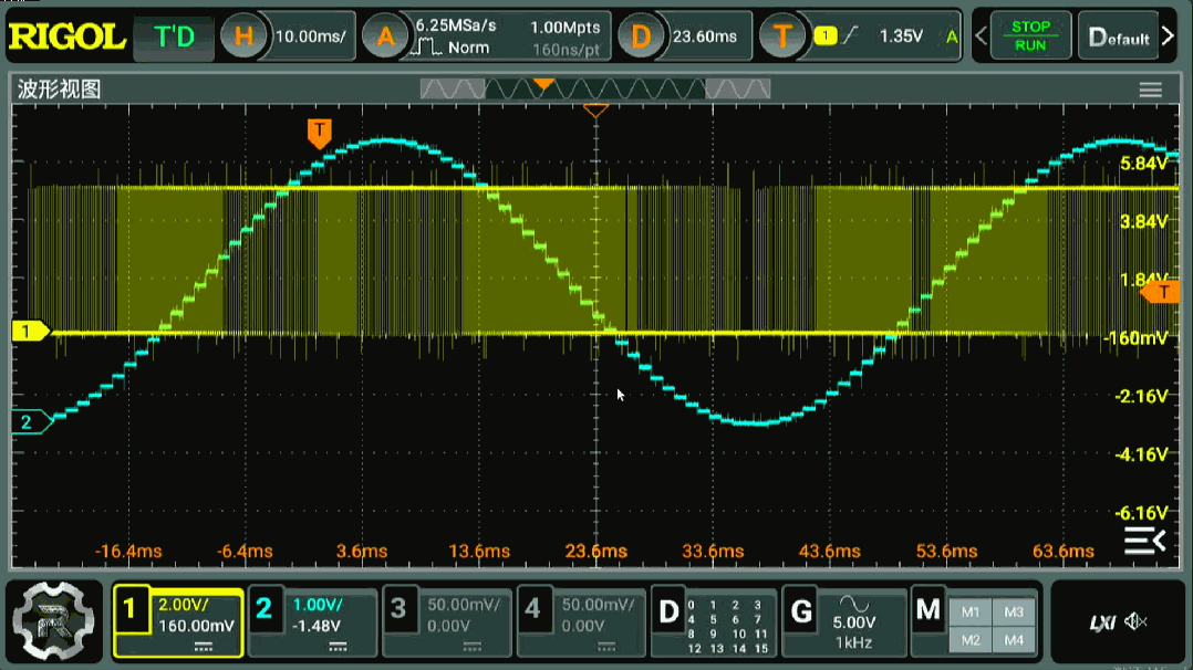▲ 图1.2.1 修改之后，输出波形就没有毛刺了