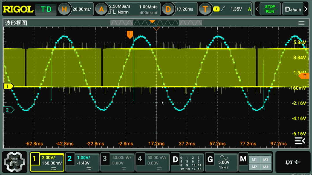 ▲ 图1.1.1 输出信号中的毛刺