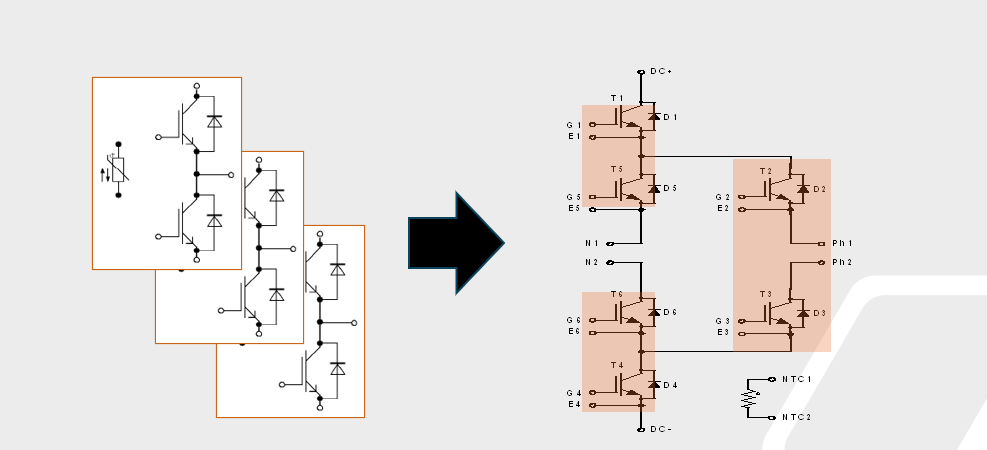 图1 可利用模块轻松构建ANPC转换器