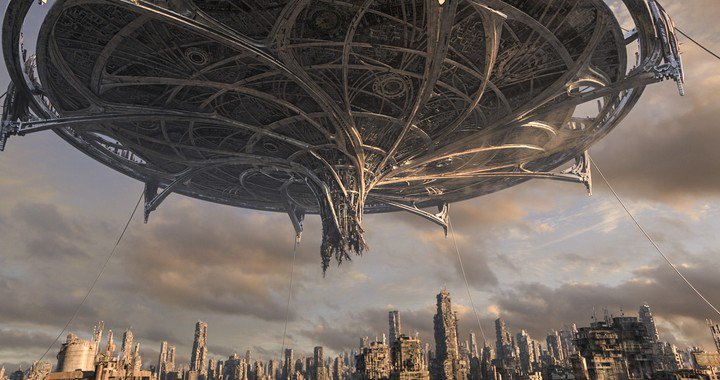 ▲ 天空上的城市就是扎雷姆 Zalem，图片来自《阿丽塔：战斗天使》剧照